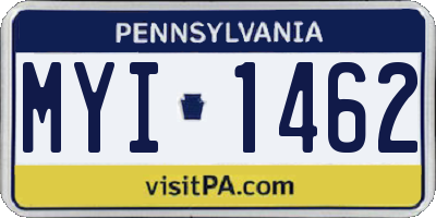 PA license plate MYI1462