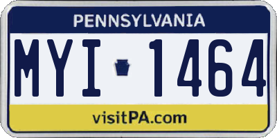 PA license plate MYI1464