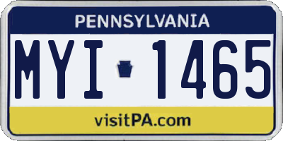PA license plate MYI1465