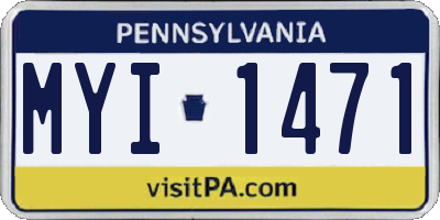 PA license plate MYI1471