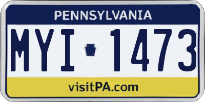 PA license plate MYI1473