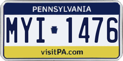 PA license plate MYI1476