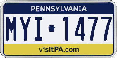 PA license plate MYI1477