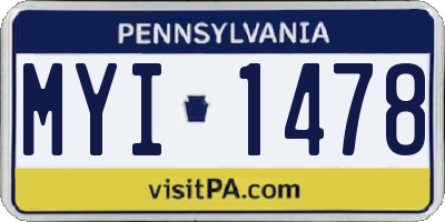 PA license plate MYI1478