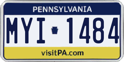 PA license plate MYI1484