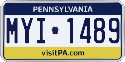 PA license plate MYI1489