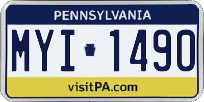 PA license plate MYI1490