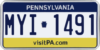 PA license plate MYI1491