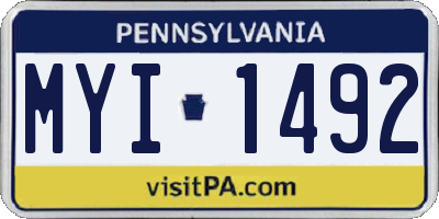 PA license plate MYI1492