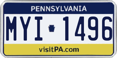 PA license plate MYI1496
