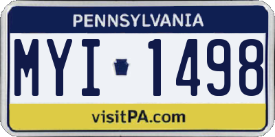 PA license plate MYI1498