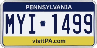 PA license plate MYI1499