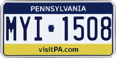 PA license plate MYI1508