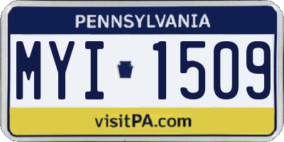 PA license plate MYI1509