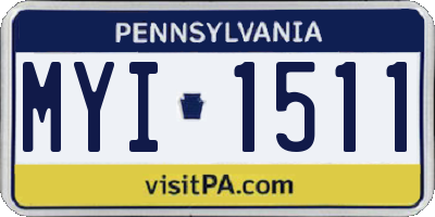 PA license plate MYI1511