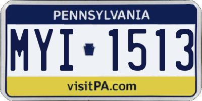 PA license plate MYI1513
