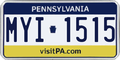 PA license plate MYI1515