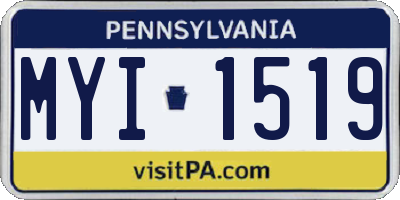 PA license plate MYI1519