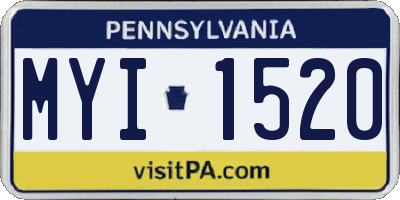 PA license plate MYI1520