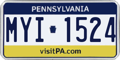 PA license plate MYI1524