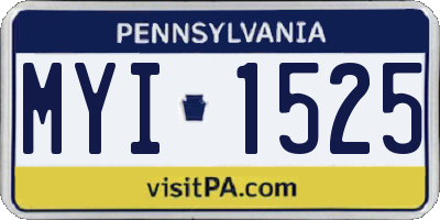 PA license plate MYI1525