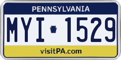 PA license plate MYI1529