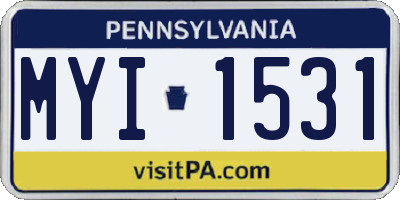 PA license plate MYI1531