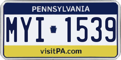 PA license plate MYI1539