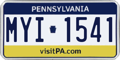 PA license plate MYI1541