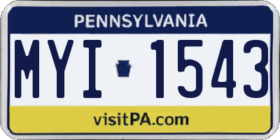PA license plate MYI1543