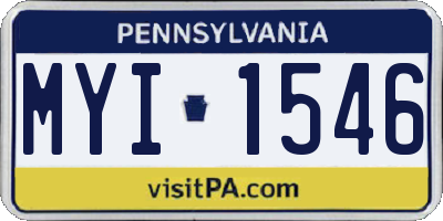 PA license plate MYI1546