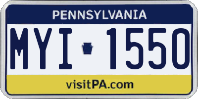 PA license plate MYI1550