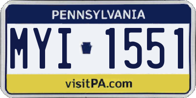 PA license plate MYI1551