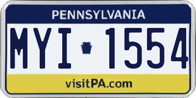 PA license plate MYI1554