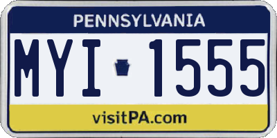 PA license plate MYI1555
