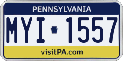 PA license plate MYI1557
