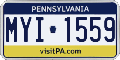 PA license plate MYI1559