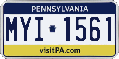 PA license plate MYI1561