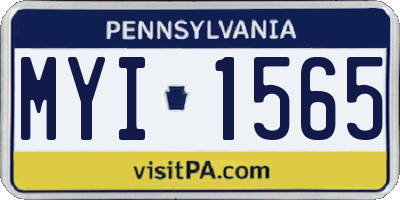 PA license plate MYI1565