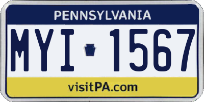 PA license plate MYI1567