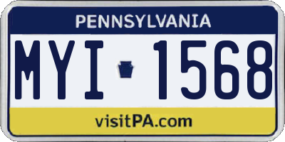 PA license plate MYI1568