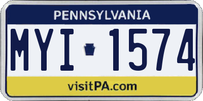 PA license plate MYI1574