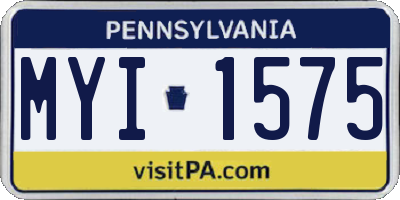 PA license plate MYI1575