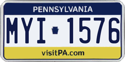 PA license plate MYI1576