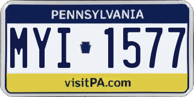 PA license plate MYI1577