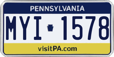 PA license plate MYI1578