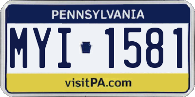 PA license plate MYI1581