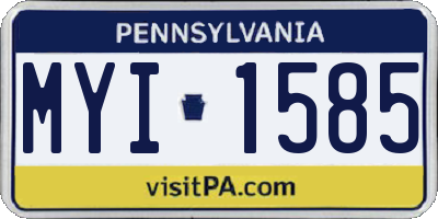 PA license plate MYI1585
