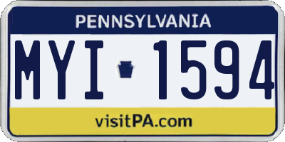 PA license plate MYI1594