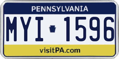 PA license plate MYI1596